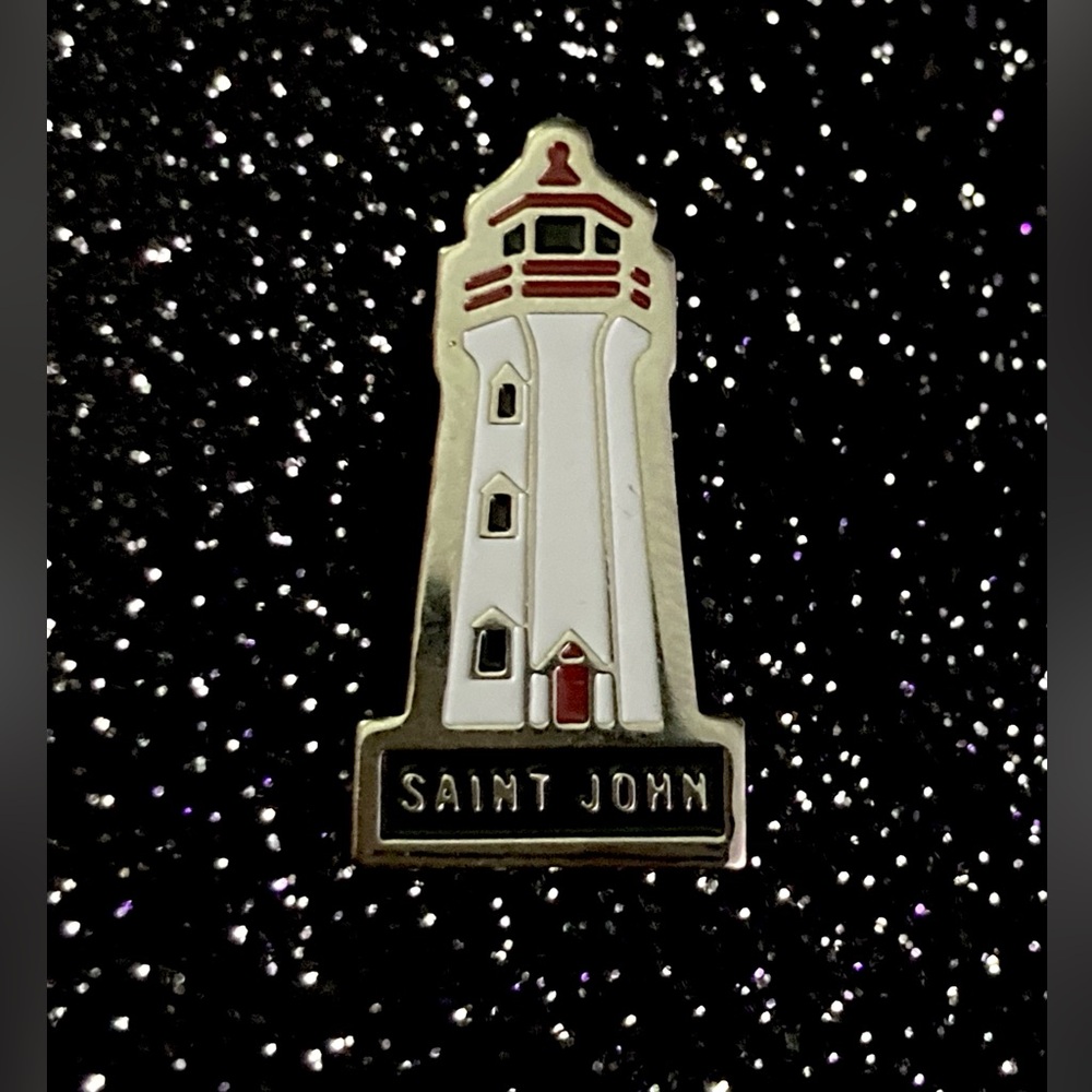 Vintage St John Lighthouse Souvenir Lapel Pin